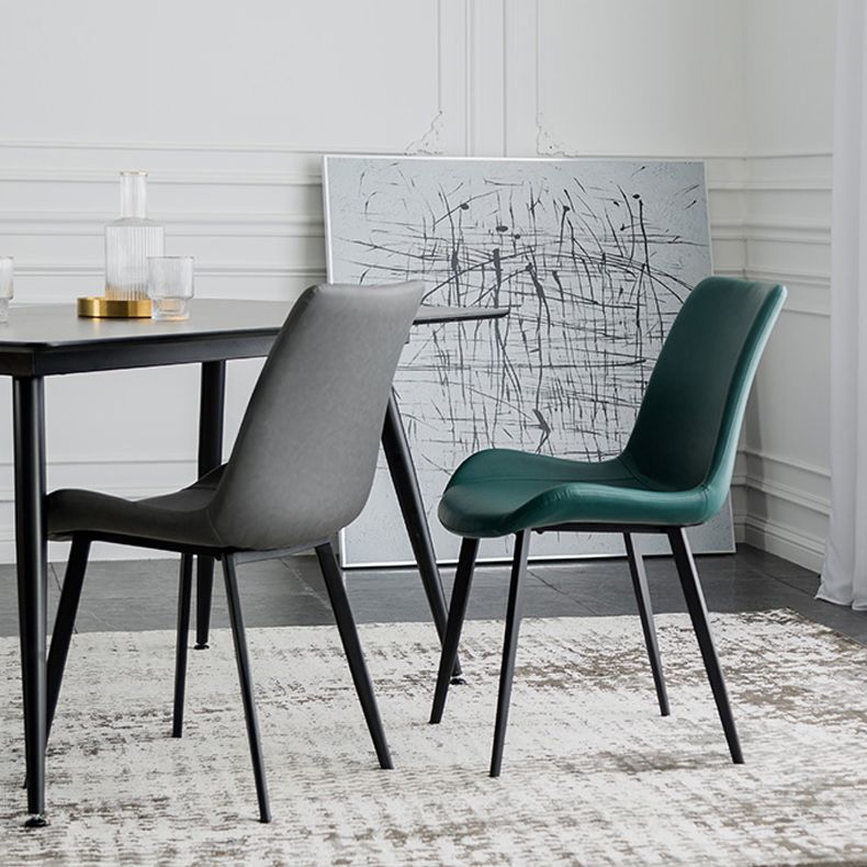Contemporary Style Dining Chairs Armless Kitchen Side Chairs with Metal Legs Clearhalo ' kitchen&dining_furn' 'Dining Chairs' 'Dining Tables & Seating' 'dining_chair' 'furn' 'furn_dining_chair' 'Furniture' 'furniture_dining_chair' 'Kitchen & Dining Furniture' 'kitchen' 1200x1200_2ca917df-381a-4915-8d7f-3d708730ed38