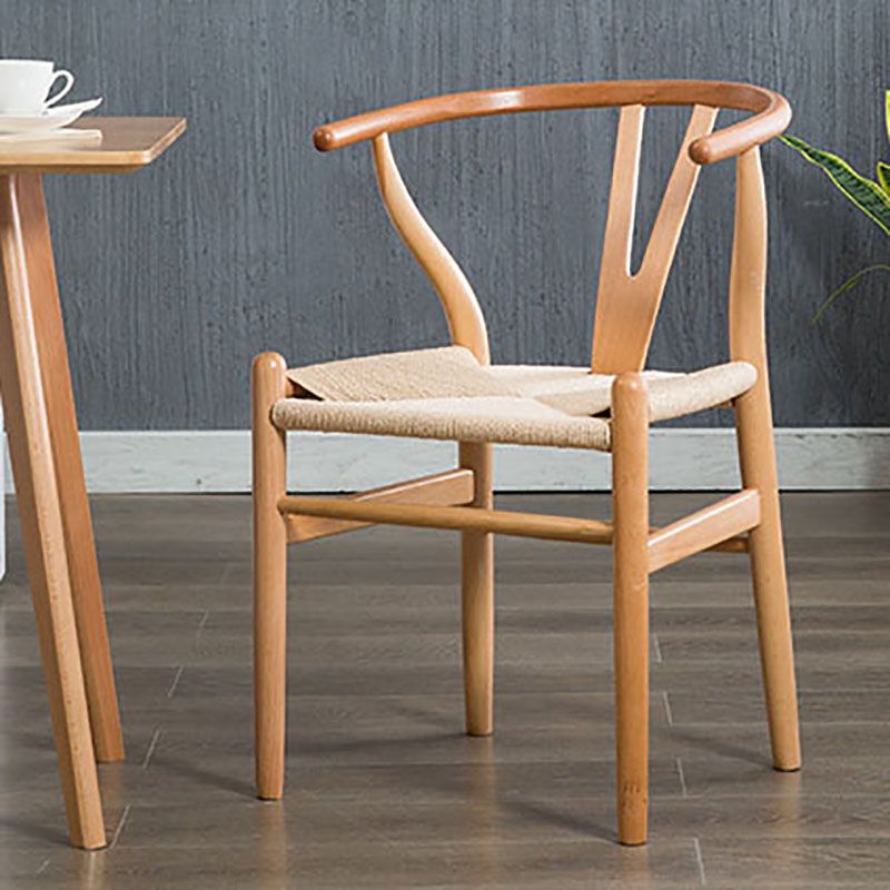 Contemporary Upholstered Home Arm Chair Wishbone Natural Dining Chair Clearhalo ' kitchen&dining_furn' 'Dining Chairs' 'Dining Tables & Seating' 'dining_chair' 'furn' 'furn_dining_chair' 'Furniture' 'furniture_dining_chair' 'Kitchen & Dining Furniture' 'kitchen' 1200x1200_2ca952aa-9d63-4abd-8bea-208da515664a