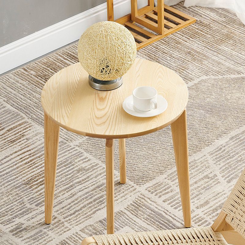 Scandinavian 19.6-inch Round Wood Top Side Table 3 Legs/4 Legs End Table Clearhalo 'Coffee & Accent Tables' 'End & Side Tables' 'end_side_tables' 'furn' 'furn_end_side_tables' 'Furniture' 'Living Room Furniture' 1200x1200_2caa4eb1-7ce6-4eb9-9cfd-6bd1425c1f2a