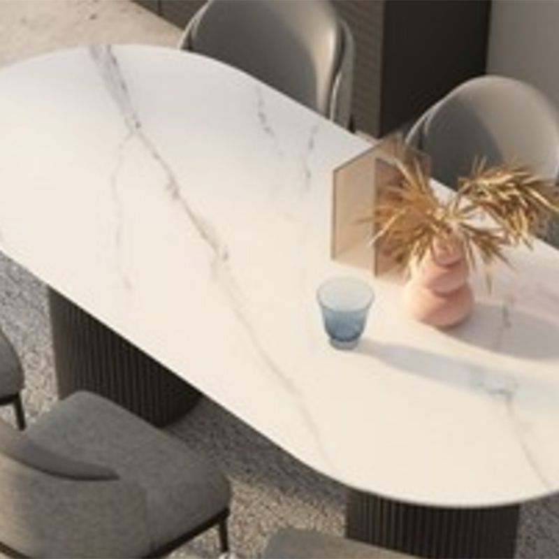 Simplicity Style Oval Dining Table Imitation Marble Home Furniture Clearhalo 'Dining Tables & Seating' 'Dining Tables' 'dining_table' 'furn' 'furn_dining_table' 'Furniture' 'Kitchen & Dining Furniture' 1200x1200_2caa806f-f358-431c-bc4c-2e05f9745ae8