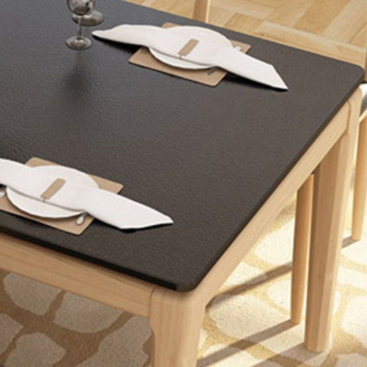 Tavolo da pranzo top in pietra nera tavolo da pranzo moderno di metà secolo con 4 gambe in legno