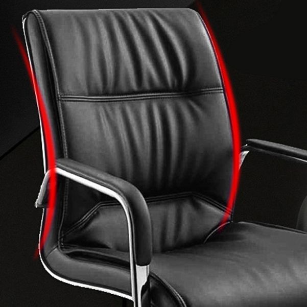 No Wheels Modern Conference Chair Fixed Arms Leather Management Conference Chair Clearhalo 'furn' 'furn_office_chair' 'Furniture' 'Office Chairs' 'Office Furniture' 'office_chair' 1200x1200_2caba8d5-d847-4f12-b89e-6afe6bd91a7c