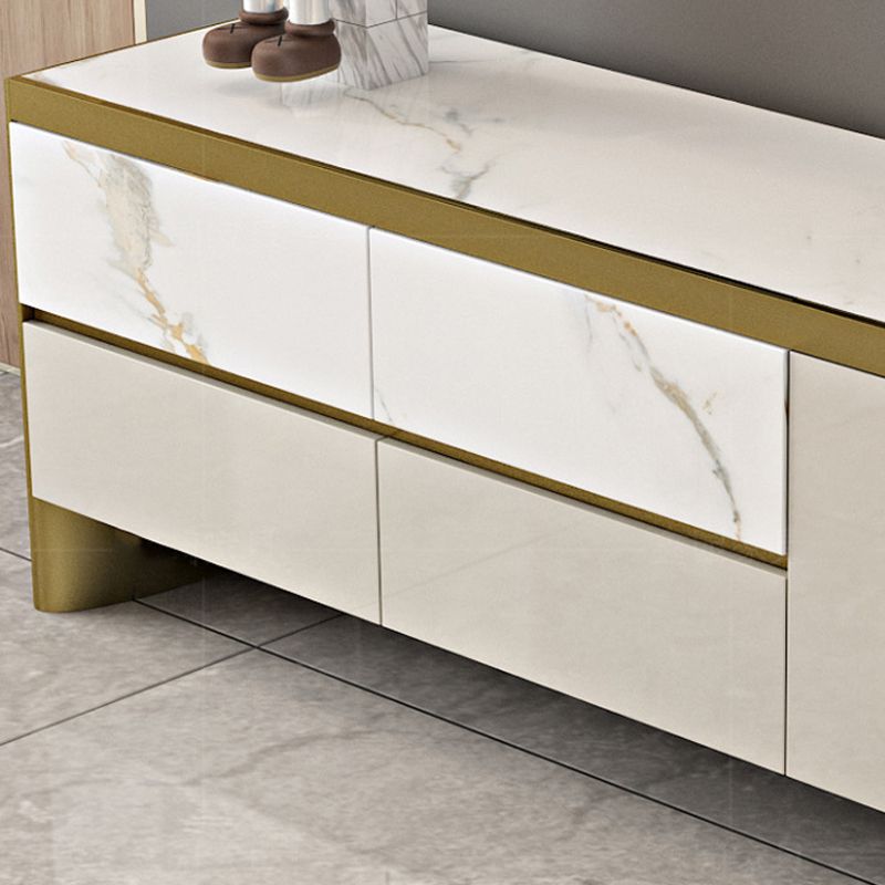 Glam 16" W TV Media Stand Stone Enclosed Storage TV Stand Console with Drawers Clearhalo 'furn' 'furn_tv_stands_entertainment_centers' 'Furniture' 'Living Room Furniture' 'TV Stands & Entertainment Centers' 'TV Stands & Media Storage Furniture' 'tv_stands_entertainment_centers' 1200x1200_2cac50ce-a182-4d4a-a817-923be6c6715d