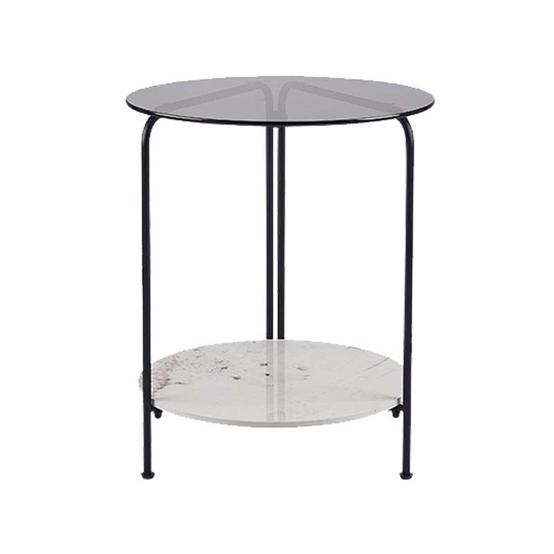 Contemporary Rectangular/Round Side End Table Glass Top Corner Table Clearhalo 'Coffee & Accent Tables' 'End & Side Tables' 'end_side_tables' 'furn' 'furn_end_side_tables' 'Furniture' 'Living Room Furniture' 1200x1200_2cad0d9f-d531-491c-8e9f-d2611c799189