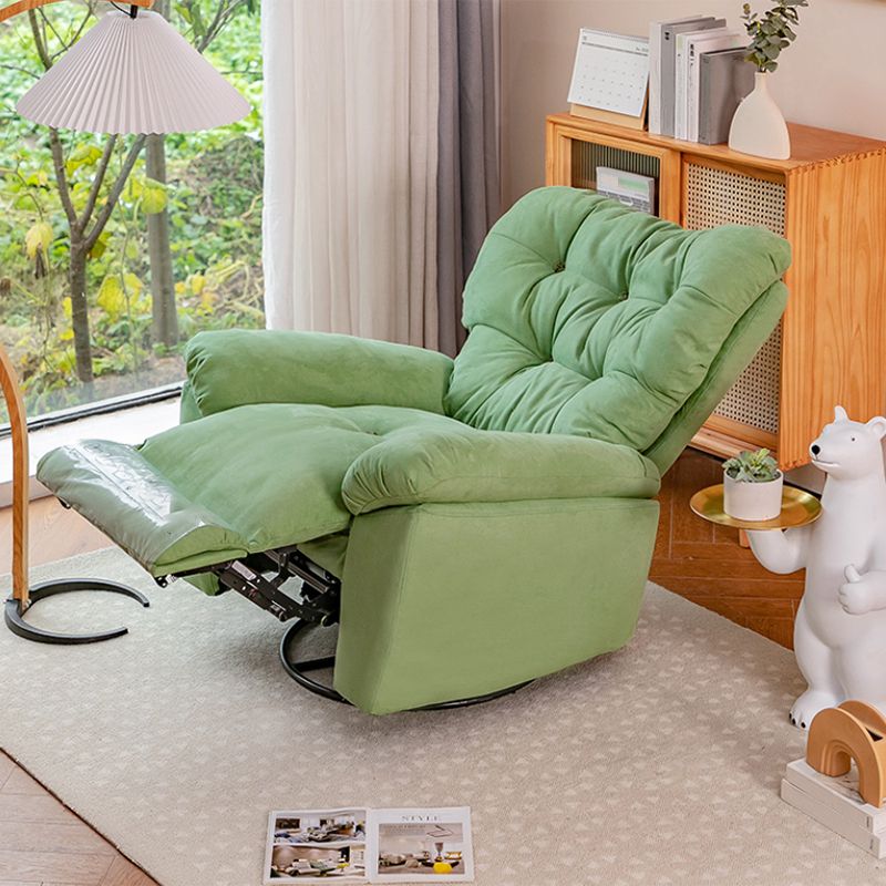 Sedia alare contemporanea reclinabile in metallo microsuede interno di colore solido girevole