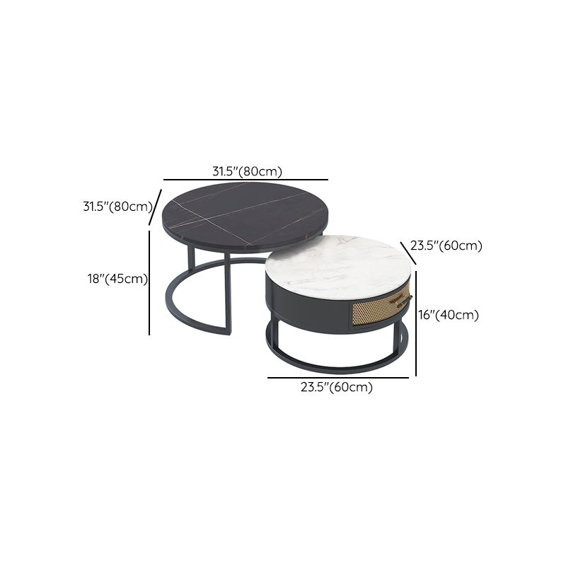 Frame 2 Nesting Coffee Table Set Modern Slate Cocktail Table with Drawer Clearhalo 'Coffee & Accent Tables' 'Coffee Tables' 'coffee_tables' 'furn' 'furn_coffee_tables' 'Furniture' 'Living Room Furniture' 1200x1200_2cafd86e-303a-4828-83bd-bffe052bd51c