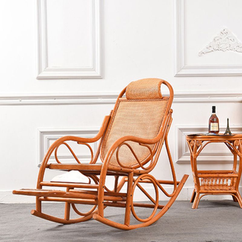 Vintage Style Wood Leisure Lazy Sofa Chair Adjustable Lounge Rocking Chair for Balcony Clearhalo 'Chairs & Seating' 'furn' 'furn_rocking_chairs' 'Furniture' 'Living Room Furniture' 'Rocking Chairs' 'rocking_chairs' 1200x1200_2cb0a6e3-9f5f-442c-95da-a6994c451d15