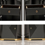 Glam Curio Curio Olio Olio in vetro in quercia Armadietto a buffet con illuminazione