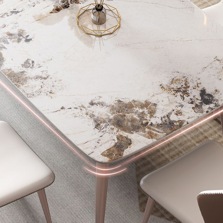 Glam Sintered Stone Dining Table Set 1/5/7 Pieces Dining Set for Kitchen