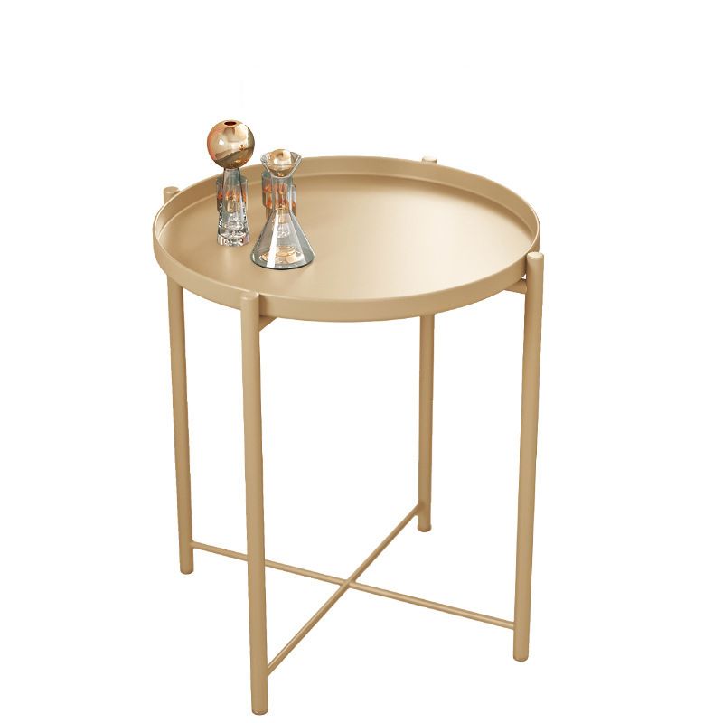 20,4 "4 gambe alte 4 gambe/gambe trasversali tavolino in metallo tavolo laterale superiore del vassoio tondo