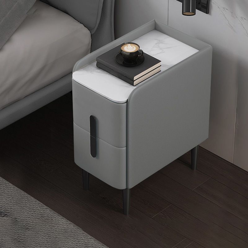 Malcada de noche glamorosa con 4 patas 21.65 "de altura 2 - mesa de noche de piedra de cajón