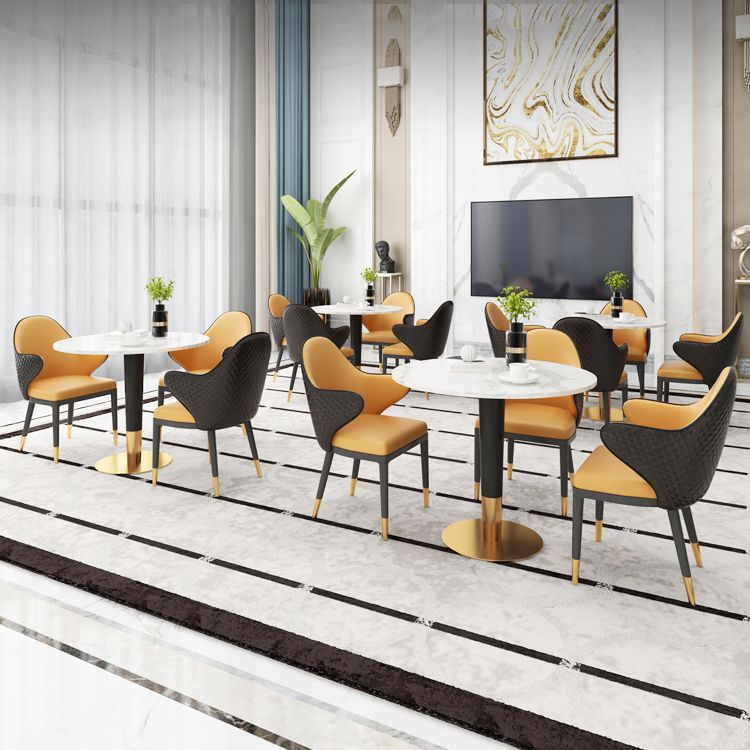 1/2/4/5 Pcs Metal Glam Dining Room Set with Round Table and Arm Chairs Dinette Set Clearhalo 'Dining Room Sets' 'Dining Tables & Seating' 'dining_room_set' 'furn' 'furn_dining_room_set' 'Furniture' 'furniture_dining_room_set' 'Kitchen & Dining Furniture' 'kitchen&dining_furn' 'kitchen' 1200x1200_2cb4916d-a6b6-4c54-b144-c862083e6e91