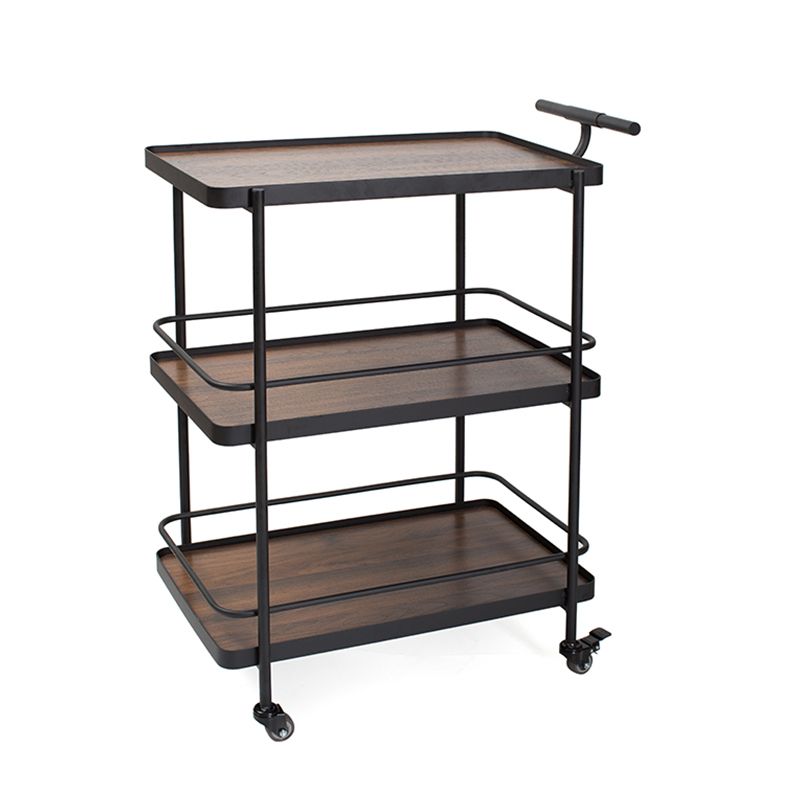 Moderno carrello da cucina da cucina da 35,43 "h in metallo rettangolare carrello da cucina rettangolare
