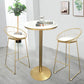 Glam Style Gold Metal Bar Table Round Indoor 41.3"H Pedestal Bistro Table Clearhalo 'Bar Furniture' 'Bar Tables' 'bar_tables' 'furn' 'furn_bar_tables' 'Furniture' 'furniture_bar_tables' 'Kitchen & Dining Furniture' 'kitchen&dining_furn' 'kitchen' 1200x1200_2cb60633-6957-438f-9a3a-90db24a08836