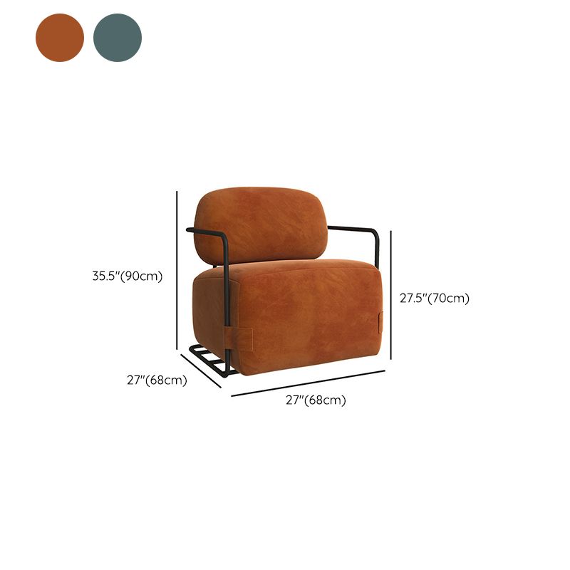 Arms Included Chair Velvet Metal Accent Armchair for Bedroom, 26.77" Wide