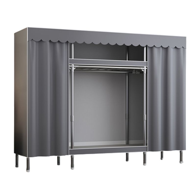 Modern Style Wardrobe Metal 2-Teir Wardrobe Closet for Bedroom