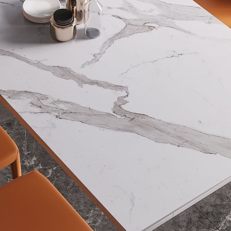 Minimalist Style Dining Room Set Sintered Stone Top Dinette Set with Metal 4 Legs Base Clearhalo 'Dining Room Sets' 'Dining Tables & Seating' 'dining_room_set' 'furn' 'furn_dining_room_set' 'Furniture' 'furniture_dining_room_set' 'Kitchen & Dining Furniture' 'kitchen&dining_furn' 'kitchen' 1200x1200_2cb93cb8-0e4e-415f-bd2a-a71430ff55f4