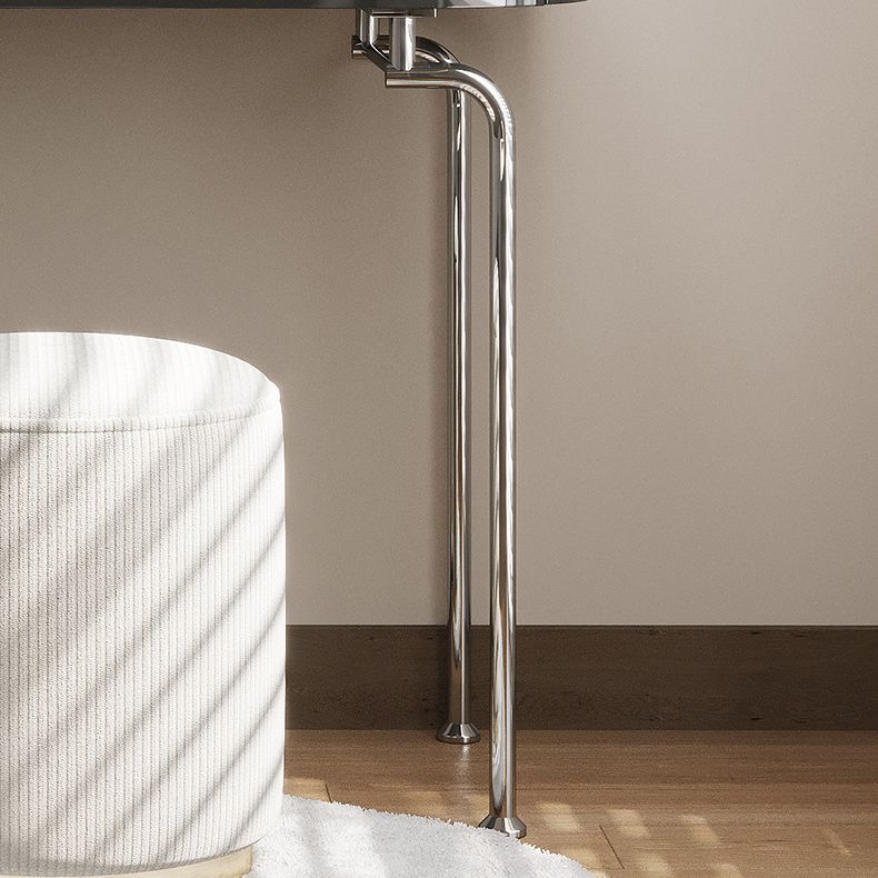 Tavolo da scrivania per trucco nero per trucco in legno con cassetto