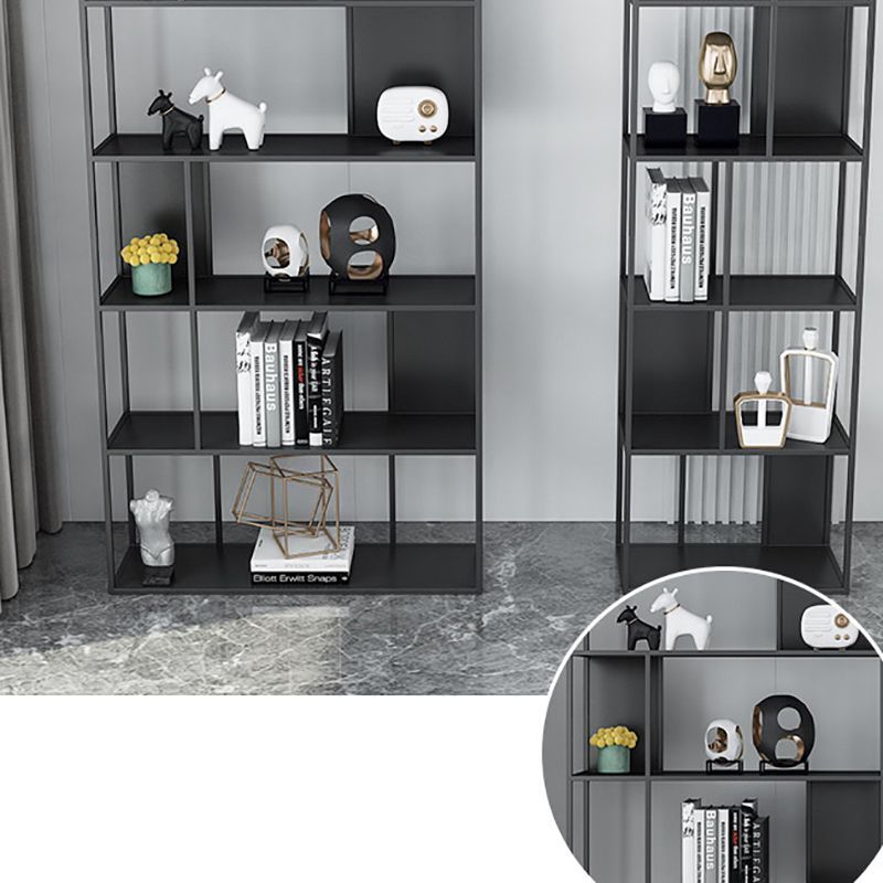 Contemporary Vertical Metal Bookshelf Open Back Bookcase with Shelves Clearhalo 'Bookcases' 'furn' 'furn_bookcases' 'Furniture' 'Office Furniture' 1200x1200_2cba83b5-8e14-4317-8228-78137ed67e27
