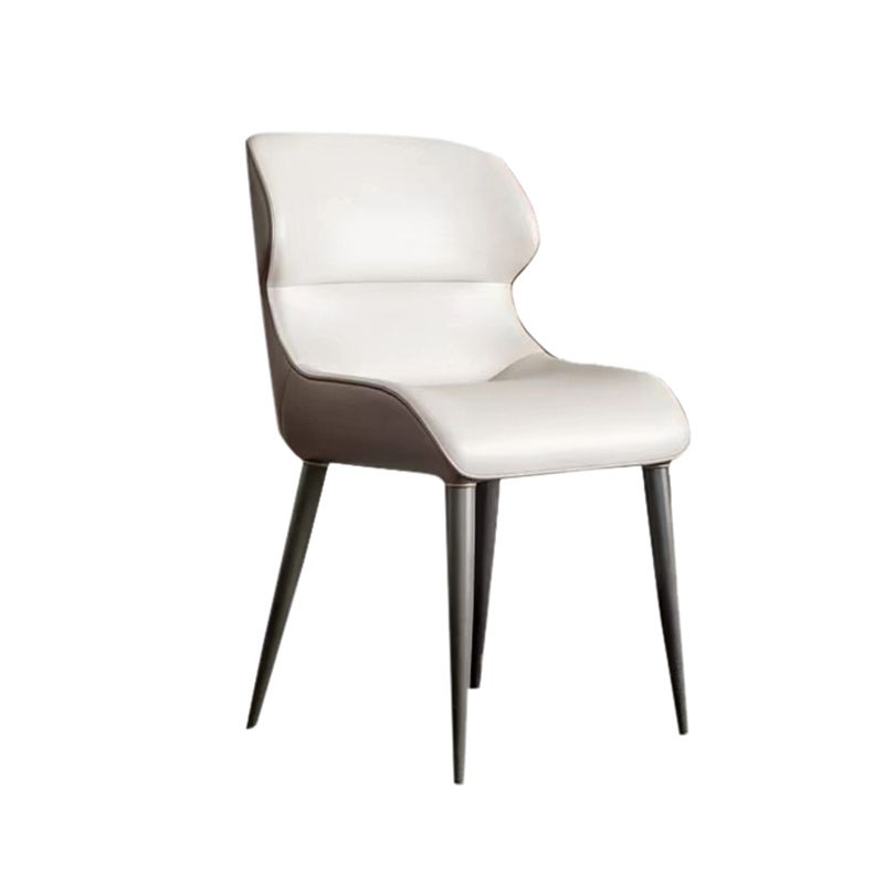 Modern Simple Side Chair Faux Leather Wingback Chair for Bedroom