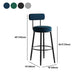 Modern Armless Backrest Counter Stool Iron Dining Room Bar Stool with Cushion and Pedal Clearhalo 'Bar Furniture' 'Bar Stools' 'bar_stools' 'furn' 'furn_bar_stools' 'Furniture' 'furniture_bar_stools' 'Kitchen & Dining Furniture' 1200x1200_2cbbaa3b-9129-4e34-bacd-f02de4075c0f