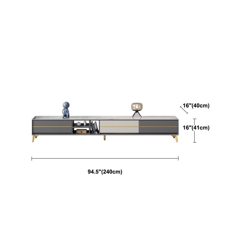 Stein- und Holz -TV -Medien stehen mit Schubladen moderne TV -Standkonsole