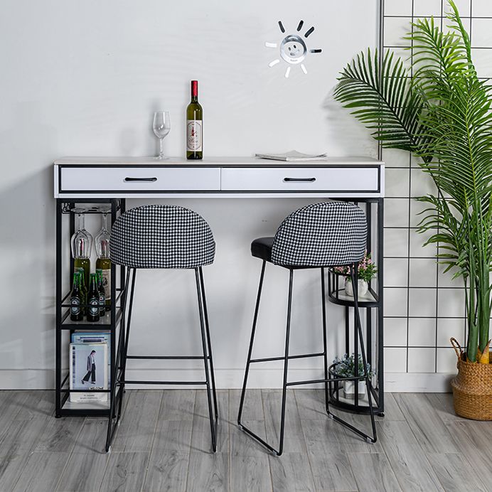 Marble Bar Table with Rectangle Table Top Double Pedestal Table - 41.3" H Clearhalo 'Bar Furniture' 'Bar Tables' 'bar_tables' 'furn' 'furn_bar_tables' 'Furniture' 'furniture_bar_tables' 'Kitchen & Dining Furniture' 1200x1200_2cbd02f9-5f37-4c89-8f6b-ba62512feb8e