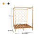 Metal Four Poster Bed con cabecera de marco abierto, cama estándar glamorosa