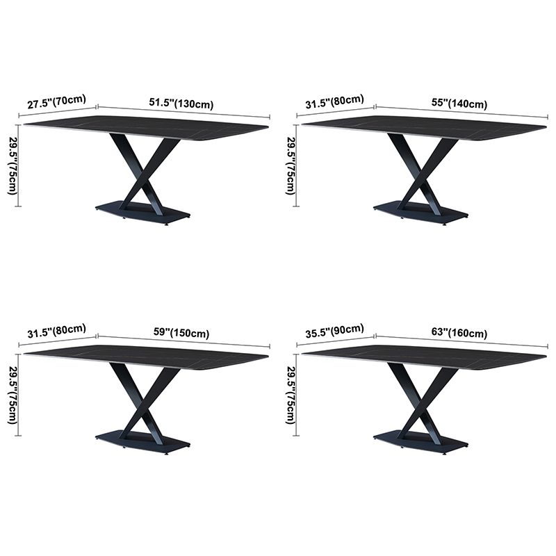 Metal Modern Rectangle Dining Table Sintered Stone Dining Table with Pedestal Base Clearhalo ' dining_table' 'Dining Tables & Seating' 'Dining Tables' 'furn' 'furn_dining_table' 'Furniture' 'furniture_dining_table' 'Kitchen & Dining Furniture' 'kitchen&dining_furn' 'kitchen' 'kitchen_dining_table' 1200x1200_2cbf34bf-a4ac-436c-b07e-1d0bd7de8a45