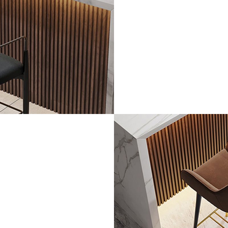 Wit marmeren rechthoekige toonbank Glam binnenbar eettafel