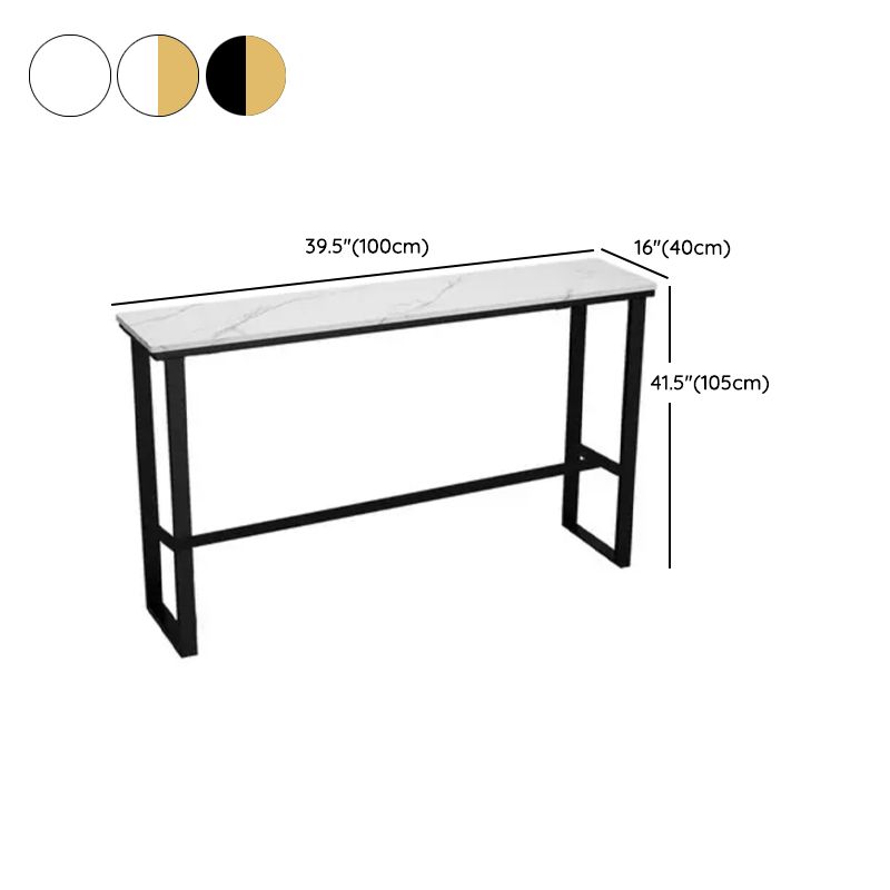 Modern Style Stone Bistro Bar Table Rectangle Metal Base Bar Table Clearhalo 'Bar Furniture' 'Bar Tables' 'bar_tables' 'furn' 'furn_bar_tables' 'Furniture' 'Kitchen & Dining Furniture' 1200x1200_2cc26368-c2f4-4f78-91bc-c0321c15484d