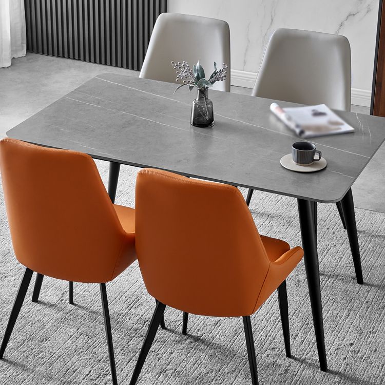 Contemporary Leather Dining Chairs Upholstered Arm Chair with Metal Legs for Restaurant Clearhalo ' kitchen&dining_furn' 'Dining Chairs' 'Dining Tables & Seating' 'dining_chair' 'furn' 'furn_dining_chair' 'Furniture' 'furniture_dining_chair' 'Kitchen & Dining Furniture' 'kitchen' 1200x1200_2cc2d49c-76e1-4f24-8823-0d5b6ee3a72f