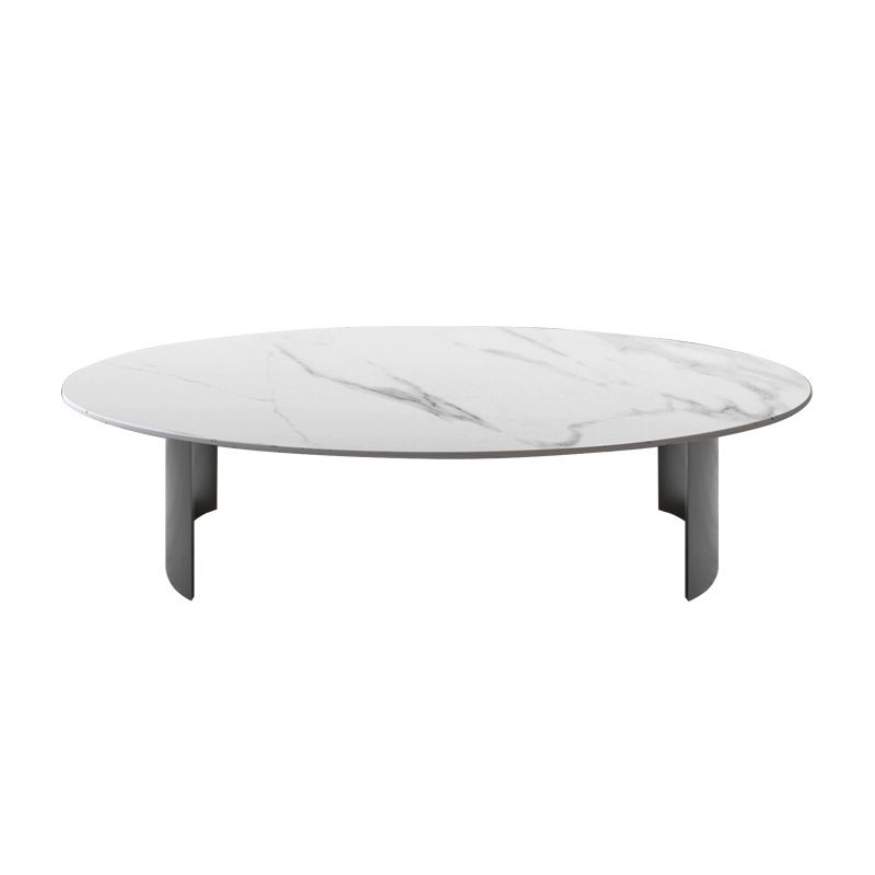 Oval Slate Coffee Table Glam 2 Legs Coffee Cocktail Table, 15.74" High Clearhalo 'Coffee & Accent Tables' 'Coffee Tables' 'coffee_tables' 'furn' 'furn_coffee_tables' 'Furniture' 'Living Room Furniture' 1200x1200_2cc2da3f-5e0c-4c61-be59-b4b803a6f77e