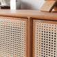 Rattan 4 porte buffet server da cucina in legno di altezza da 29 pollici per sala da pranzo