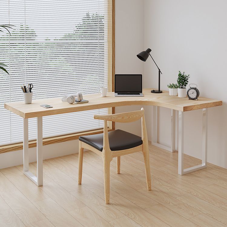 Contemporary Bedroom Writing Desk Wooden Office Desk with White Legs Clearhalo 'furn' 'furn_office_desk' 'Furniture' 'Office Desks' 'Office Furniture' 'office_desk' 1200x1200_2cc616e1-988f-46a1-9346-7380d3c228d5