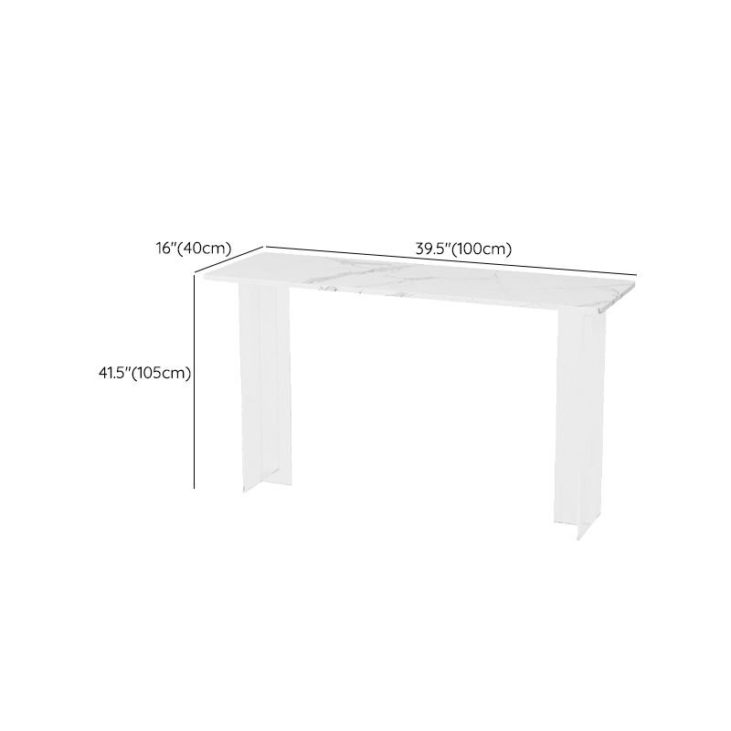 Rectangle Bar Pub Table Set 3 Pcs Stone Top Bar Table and Metal Frame Stools Clearhalo 'Bar Furniture' 'furn' 'furn_home_bar_bar_sets' 'Furniture' 'Home Bars & Bar Sets' 'home_bar_bar_sets' 'Kitchen & Dining Furniture' 1200x1200_2cc66192-748c-4709-b541-a41b86a122ae