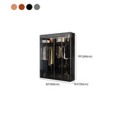 Contemporary Tempered Glass Wardrobe Armoire Freestanding Wardrobe with Shelves Clearhalo 'Armoires & Wardrobes' 'armoires_wardrobes' 'Bedroom Furniture' 'furn' 'furn_armoires_wardrobes' 'Furniture' 1200x1200_2cc678ab-4a5e-4b65-beb2-aaab42480253