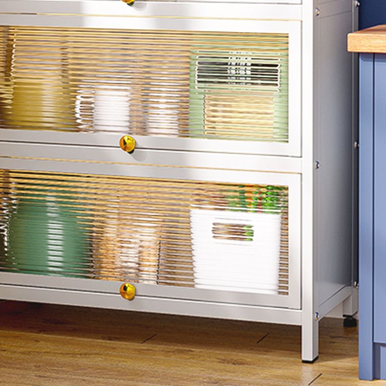 White Metal Buffet Server Modern Dining Server for Dining Room Clearhalo 'buffet_sideboard' 'Buffets & Sideboards' 'furn' 'furn_buffet_sideboard' 'Furniture' 'Kitchen & Dining Furniture' 1200x1200_2cc691d0-b221-46c0-8879-bda265211527