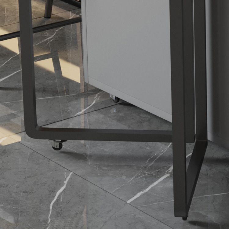 Modern Round Stone Top Dining Table Foldable for Small Spaces