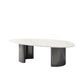 Table basse Glam de 15 po de hauteur, table de cocktail blanche simple en ardoise