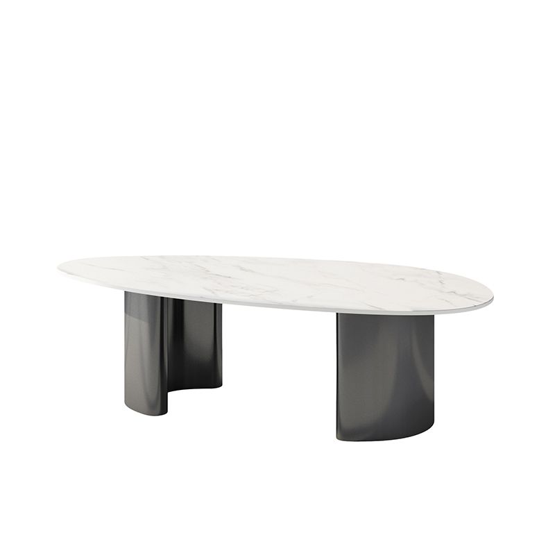 Table basse Glam de 15 po de hauteur, table de cocktail blanche simple en ardoise