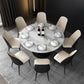 Contemporary Sintered Stone Dining Table Extendable Dining Table with Pedestal Base Clearhalo 'Dining Tables & Seating' 'Dining Tables' 'dining_table' 'furn' 'furn_dining_table' 'Furniture' 'Kitchen & Dining Furniture' 1200x1200_2ccb40c0-1605-47d0-93f2-37c7c6f7b40f