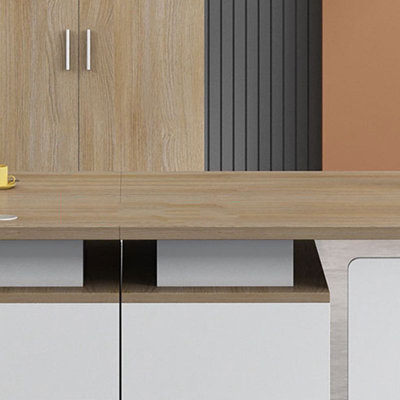 Rectangular Shaped Office Desk Wood with 1 Drawer in Brown/Black Clearhalo 'furn' 'furn_office_desk' 'Furniture' 'Office Desks' 'Office Furniture' 'office_desk' 1200x1200_2ccc0f16-a35c-4fa4-8b8f-4317ccd6073a