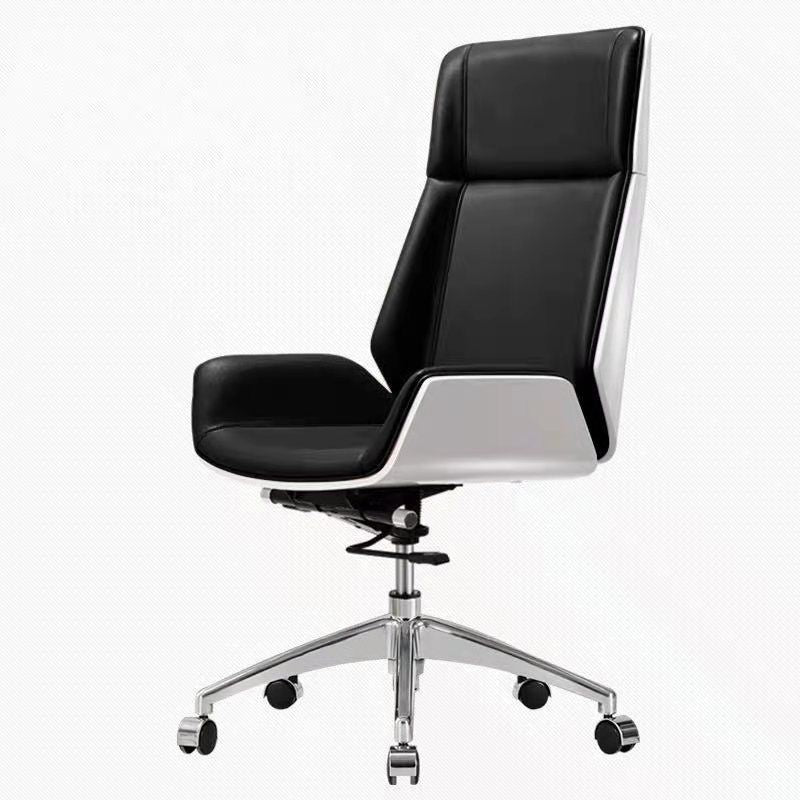 Modern Desk Chair Leather Computer Chair High-Back Executive Chair with Wheels Clearhalo 'furn' 'furn_office_chair' 'Furniture' 'Office Chairs' 'Office Furniture' 'office_chair' 1200x1200_2ccc87fc-2b51-4c07-a1ca-7eb90f70ed39