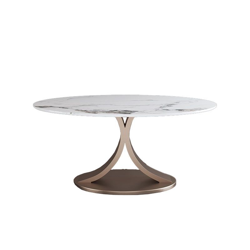 Glam Sintered Stone Dining Table Round Dinner Room Table for Dining Room Clearhalo 'Dining Tables & Seating' 'Dining Tables' 'dining_table' 'furn' 'furn_dining_table' 'Furniture' 'furniture_dining_table' 'Kitchen & Dining Furniture' 'kitchen' 'kitchen_dining_table' 1200x1200_2cccb271-12c5-48e9-8e3f-100ec7ad9cf8