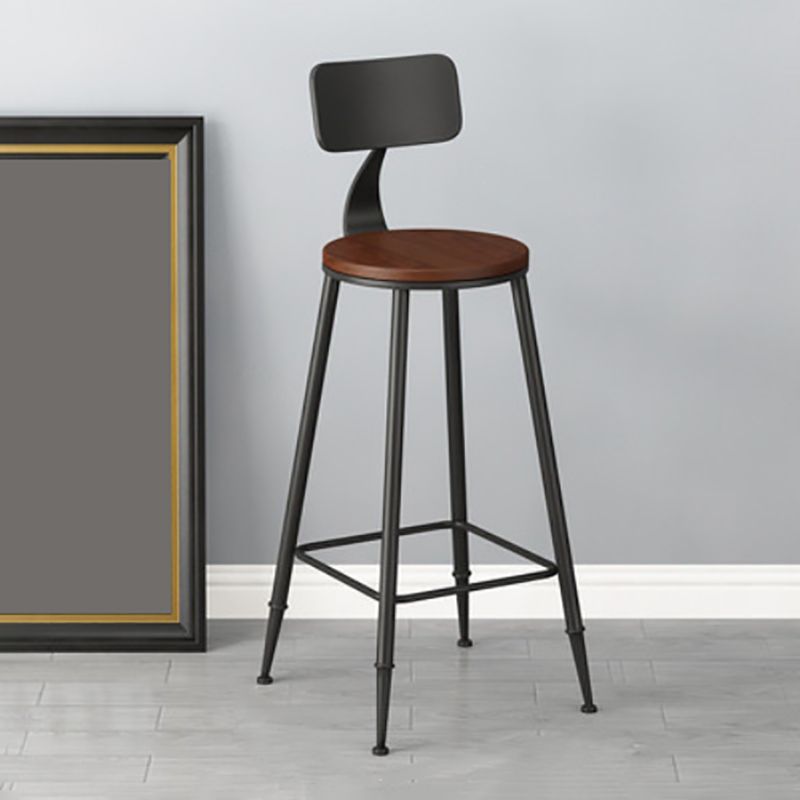 Modern Armless Backrest Counter Stool Iron Bar Stool with Seat and Pedal for Bar Clearhalo 'Bar Furniture' 'Bar Stools' 'bar_stools' 'furn' 'furn_bar_stools' 'Furniture' 'Kitchen & Dining Furniture' 1200x1200_2ccd27e1-130d-4886-8a16-bf43c6893f59