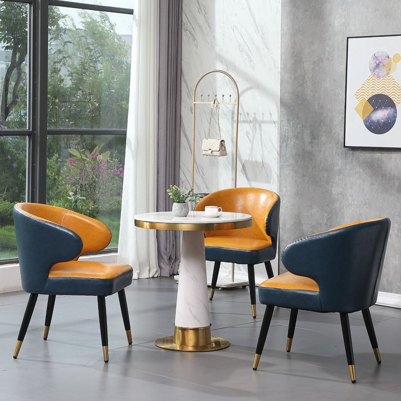 Round 1/3/4 stukken Dinerset Glam Style Faux Marble Dining Set voor thuisgebruik
