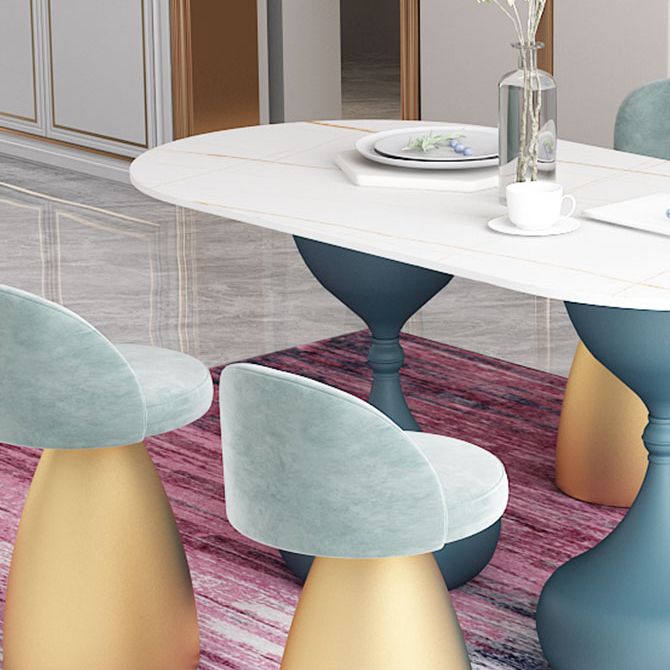 Oval Sintered Stone Table for Restaurant Modern Dining Table with Double Pedestal Base Clearhalo ' dining_table' 'Dining Tables & Seating' 'Dining Tables' 'furn' 'furn_dining_table' 'Furniture' 'furniture_dining_table' 'Kitchen & Dining Furniture' 'kitchen&dining_furn' 'kitchen' 'kitchen_dining_table' 1200x1200_2ccff2bf-5fe1-4c56-9e48-98c501f1bd24