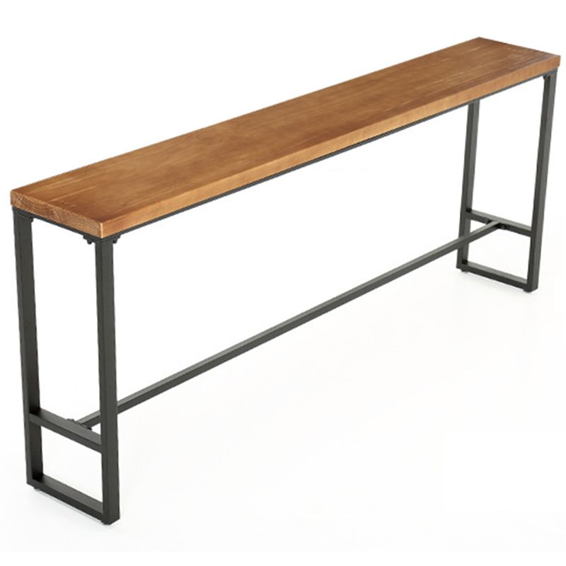 Industrial Rectangle Bistro Bar Desk Coffee Shop Trestle Bistro Bar Table Clearhalo 'Bar Furniture' 'Bar Tables' 'bar_tables' 'furn' 'furn_bar_tables' 'Furniture' 'Kitchen & Dining Furniture' 1200x1200_2cd1f00c-e855-44d7-8c9e-eabbb2f97bff