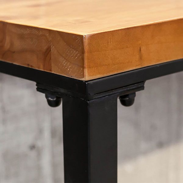 Pine Wood Top Rectangular Bar Table Industrial Pub Table with Metal Trestle Base Clearhalo 'Bar Furniture' 'Bar Tables' 'bar_tables' 'furn' 'furn_bar_tables' 'Furniture' 'Kitchen & Dining Furniture' 1200x1200_2cd24187-06cd-4c5d-ab5e-892708d73c23